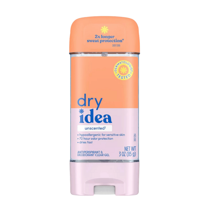 Dry Idea Advanced Dry Hypo Allergenic Clear Gel Antiperspirant And Deodorant, Unscented, 3 Oz